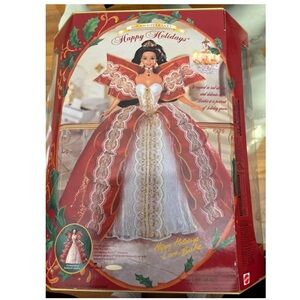 EXTREMELY RARE AUTHENTIC Happy Holidays 1997 Barbie Doll Green Eyes